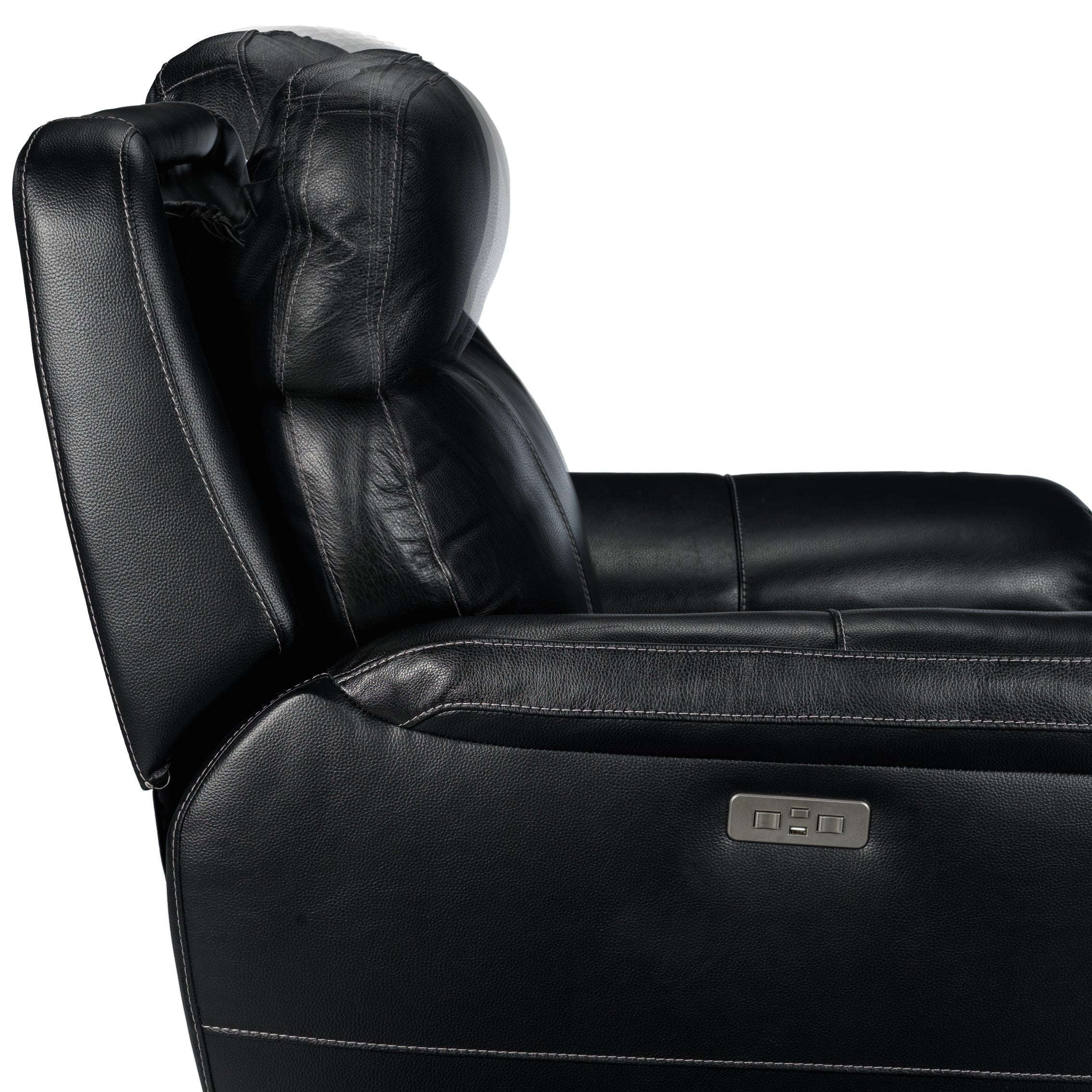 Zane Dual Power Reclining Sofa and Loveseat Set - Midnight Black - Image 4