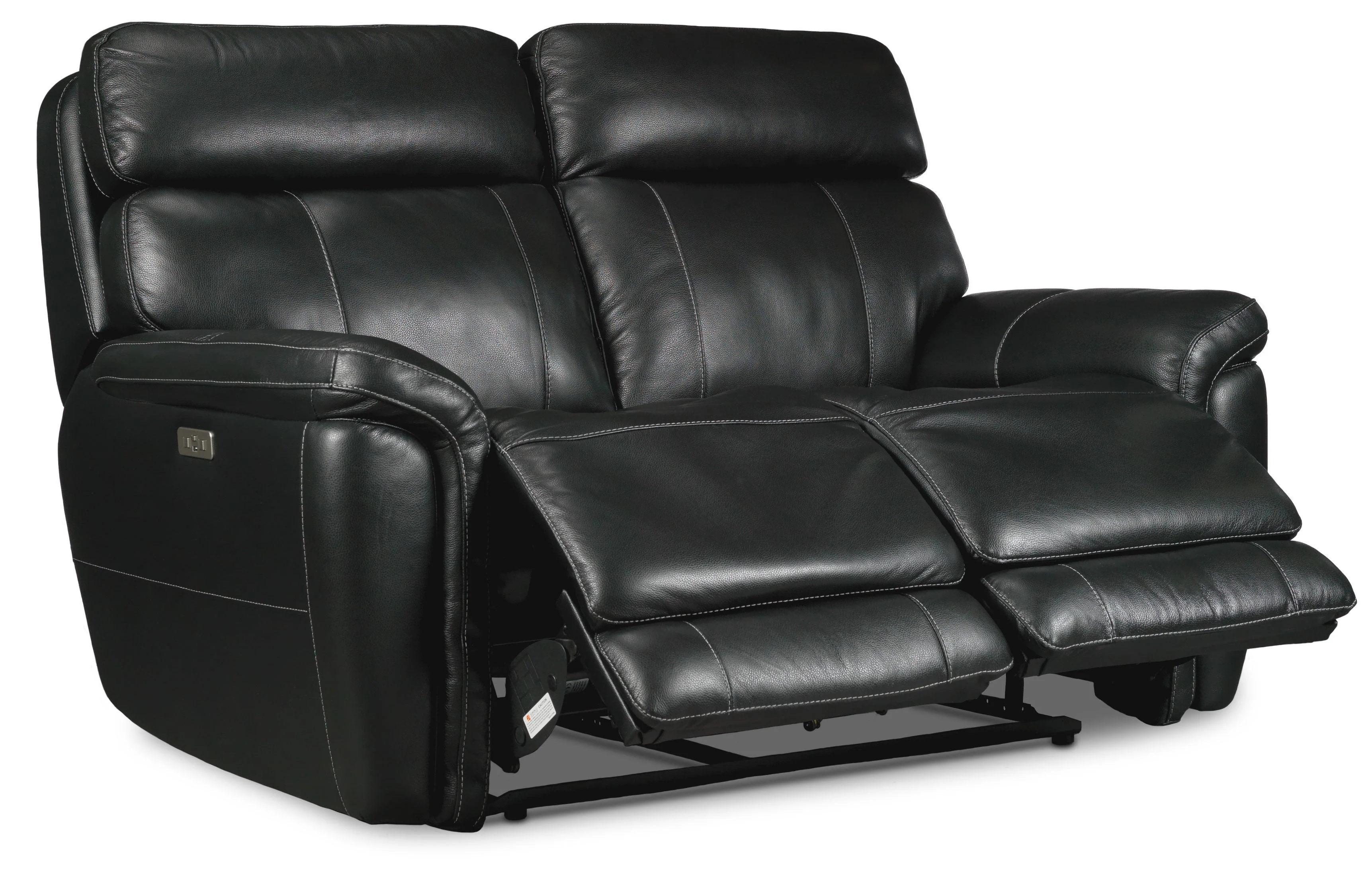 Zane Dual Power Reclining Sofa, Loveseat and Chair Set - Midnight Black - Image 3