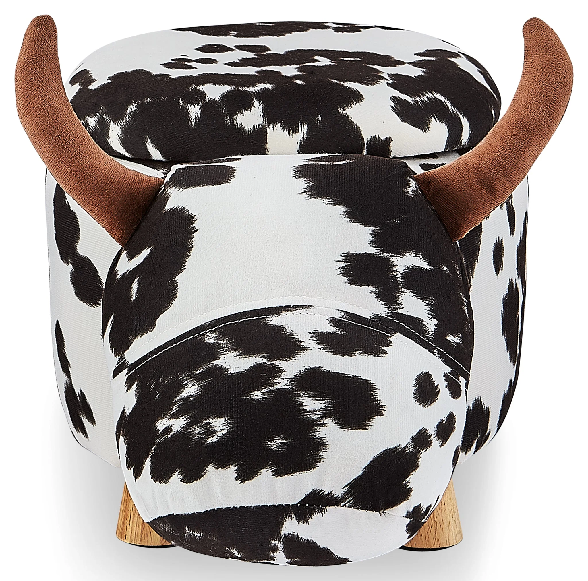 Zoo Companions Cow Storage Ottoman - Black and White - Image 2