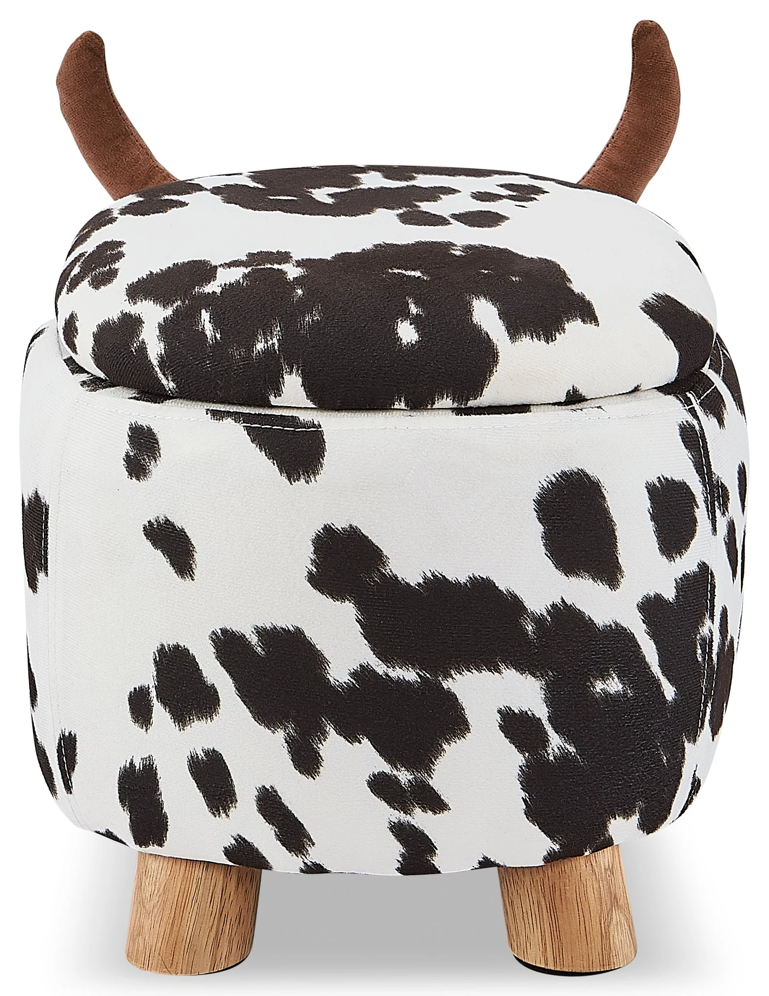 Zoo Companions Cow Storage Ottoman - Black and White - Image 4