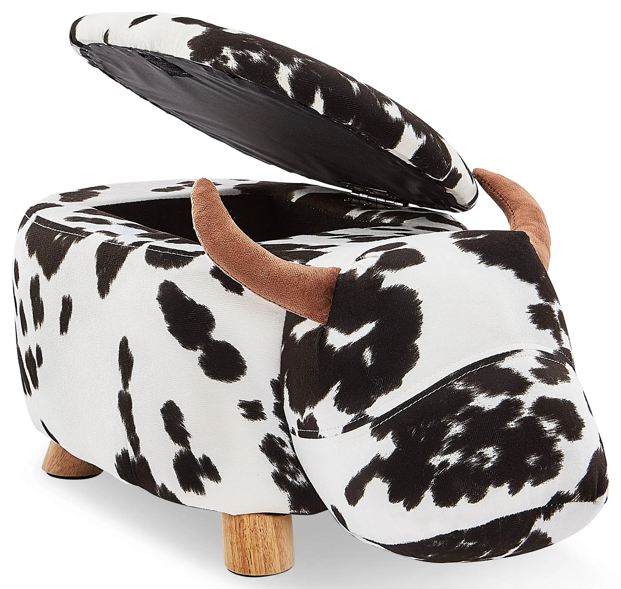 Zoo Companions Cow Storage Ottoman - Black and White - Image 5