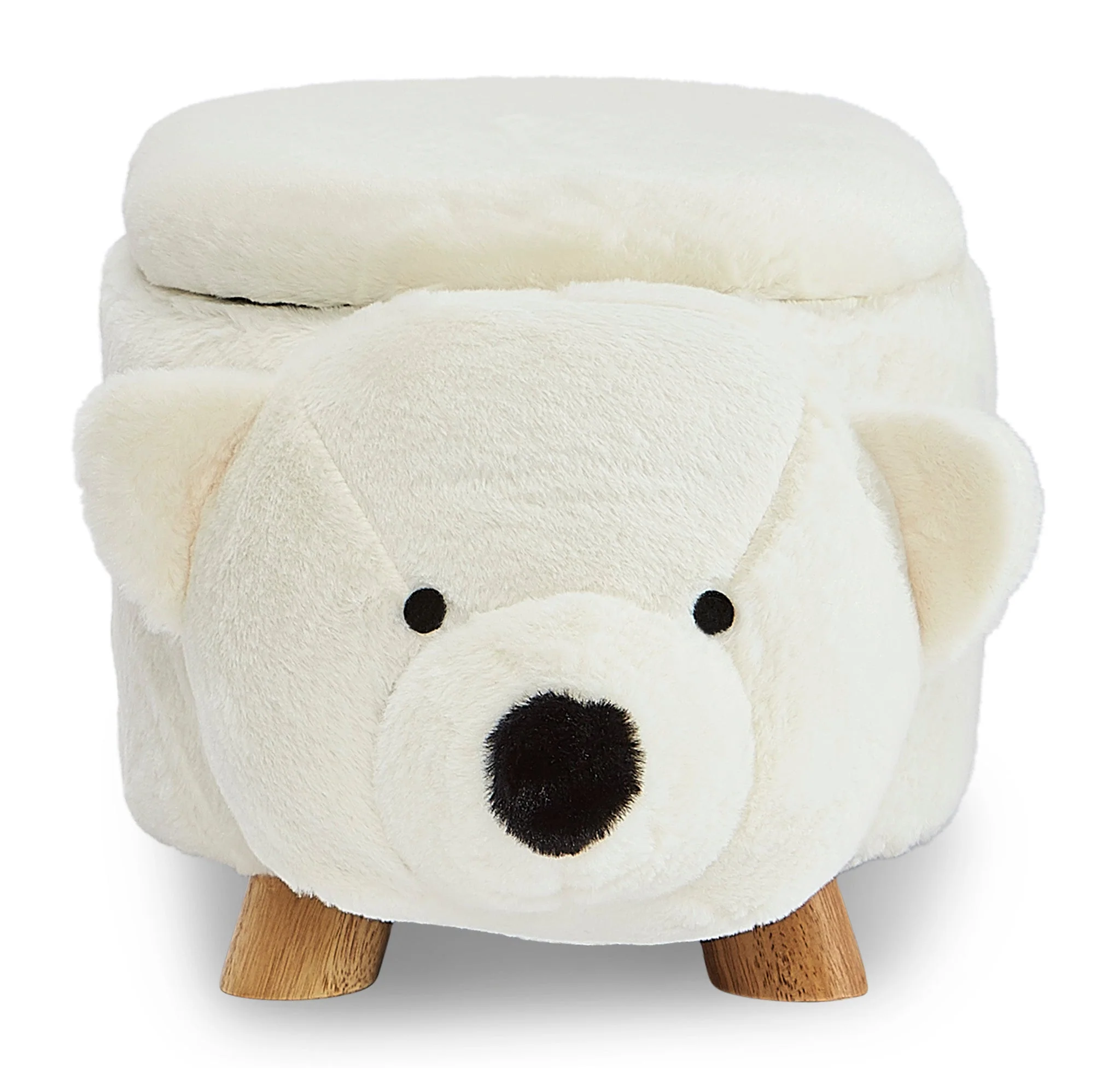 Zoo Companions Polar Bear Storage Ottoman - White - Image 2